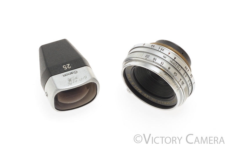 Canon 25mm f2.5 LTM Screw Mount Lens w/ Finder [GOOD] - Victory Camera