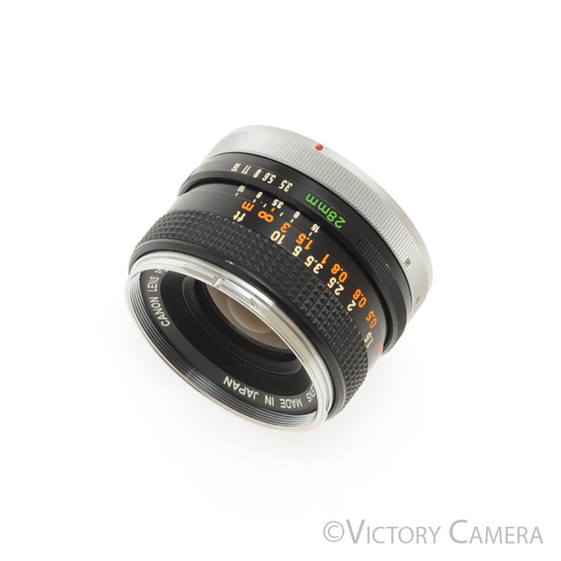 Canon 28mm f3.5 FD Chrome Rim Manual Focus Wide Angle Lens [EXC] - Victory Camera