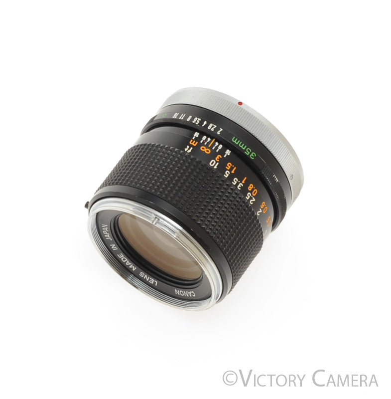 Canon FD 35mm f2 Rare FAST Wide Angle Prime Lens -Slight Yellowing- [EXC] - Victory Camera