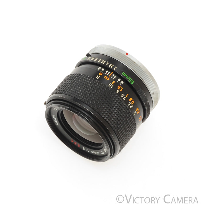 Canon FD 35mm f2 Rare FAST Wide Angle Prime Lens -Slight Yellowing- [EXC] - Victory Camera