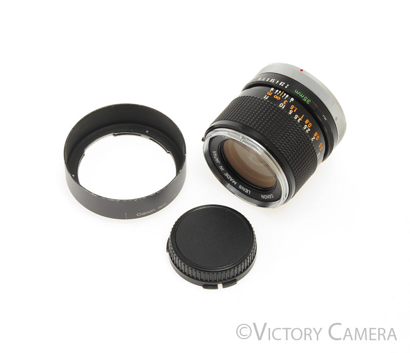 Canon FD 35mm f2 Rare FAST Wide Angle Prime Lens -Slight Yellowing- [EXC] - Victory Camera