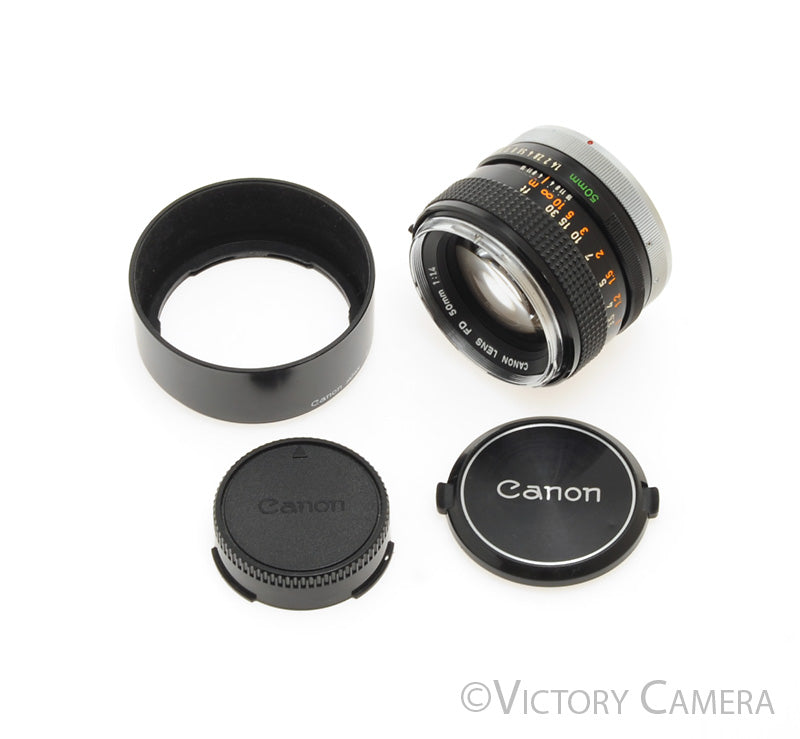 Canon 50mm F1.4 Fast Prime Lens for FD Mount w/ Shade [EXC+] - Victory Camera
