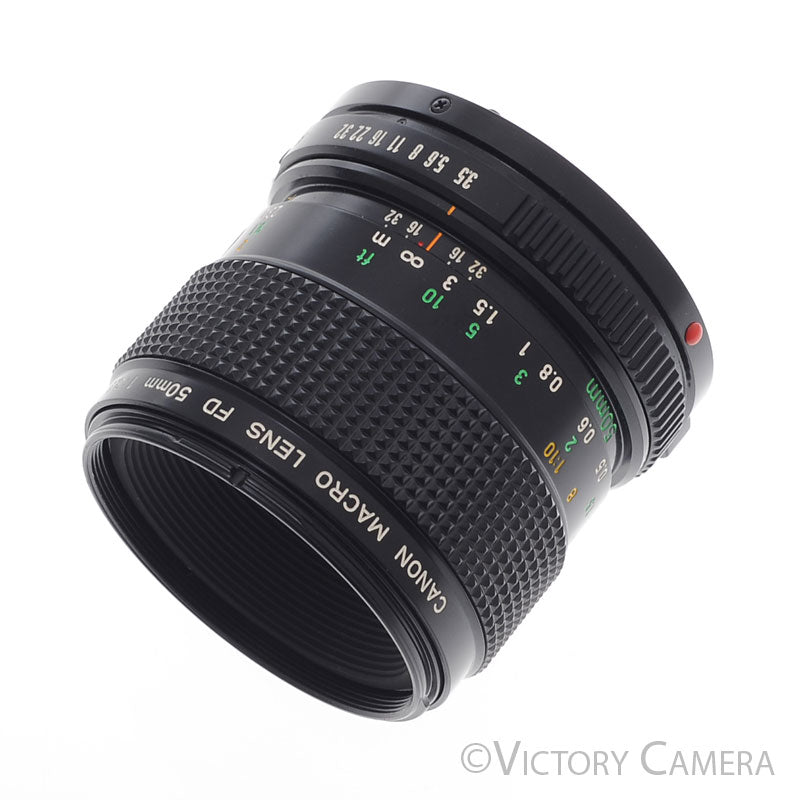Canon FD 50mm f3.5 (late version) Macro Prime Lens -Fungus- [BAR] - Victory Camera