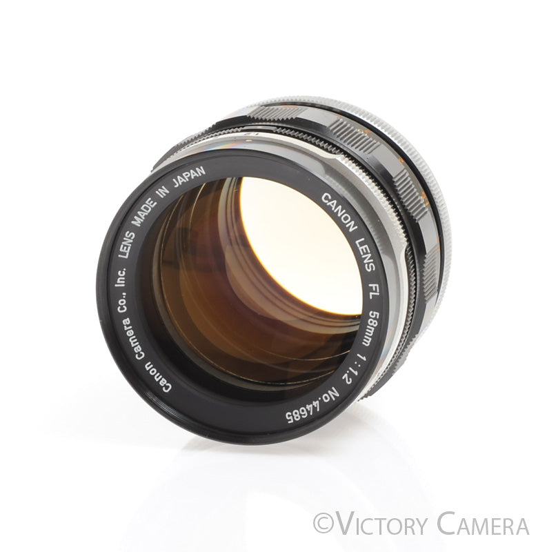 Canon FL Rare 58mm f1.2 FAST Prime Lens for FD/FL -Clean in Case- - Victory Camera