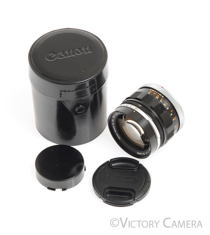 Canon FL Rare 58mm f1.2 FAST Prime Lens for FD/FL -Clean in Case- - Victory Camera