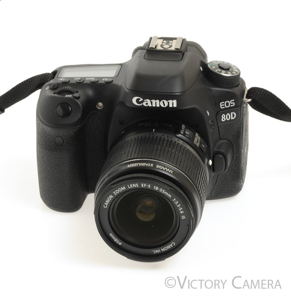 Canon EOS 80D 24.2MP DSLR Camera Body w/ 18-55mm f3.5-5.6 Lens [EXC]