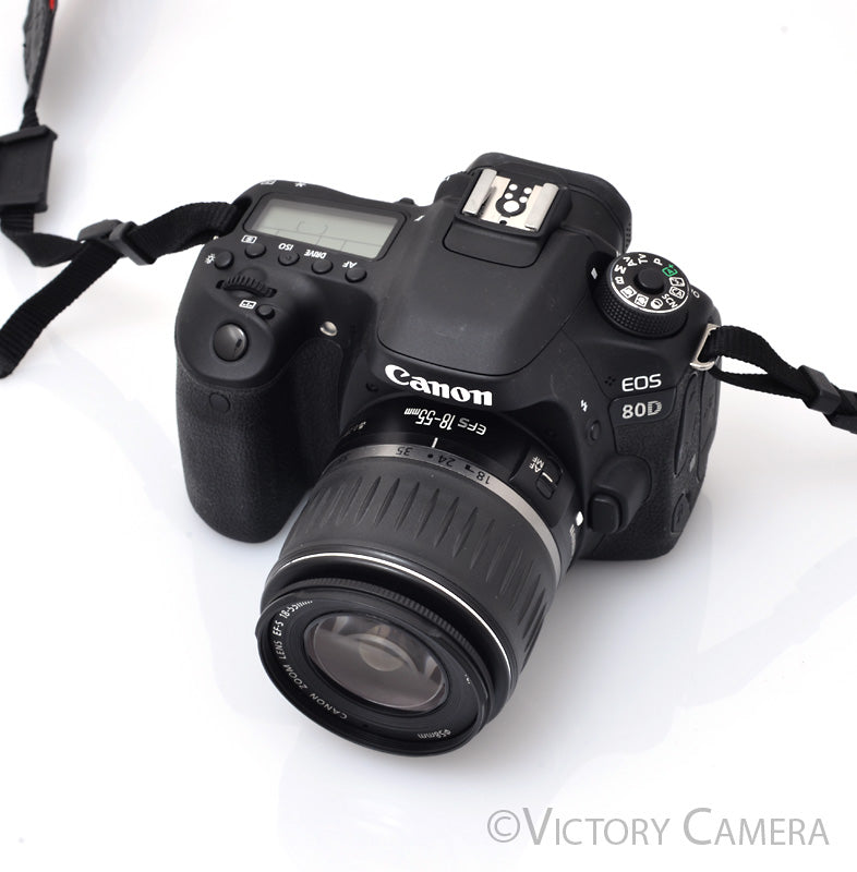 Canon EOS 80D 24.2MP DSLR Camera Body w/ 18-55mm f3.5-5.6 Lens  [EXC] - Victory Camera