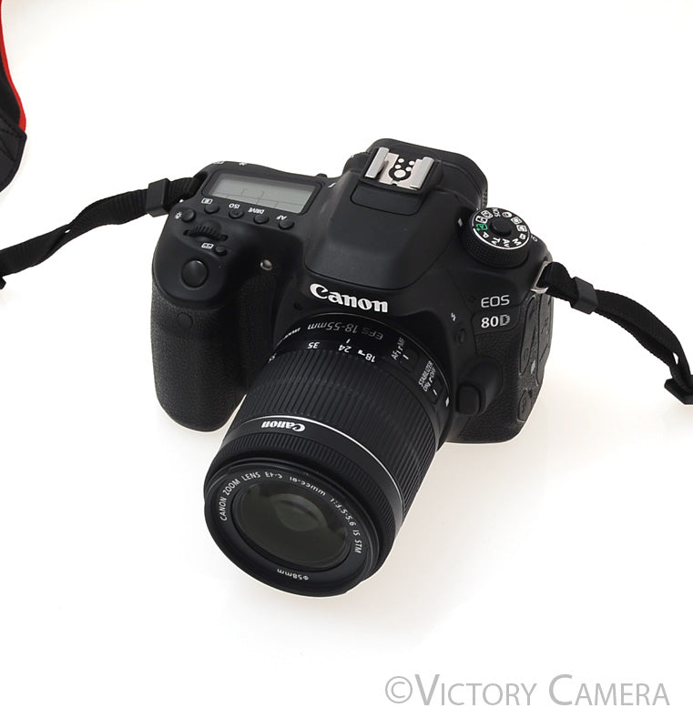 Canon EOS 80D 24.2MP DSLR Camera Body w/ 18-55mm f3.5-5.6 Lens [EXC+] - Victory Camera
