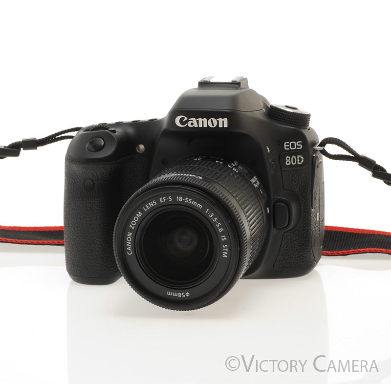 Canon EOS 80D 24.2MP DSLR Camera Body w/ 18-55mm f3.5-5.6 Lens [EXC] - Victory Camera