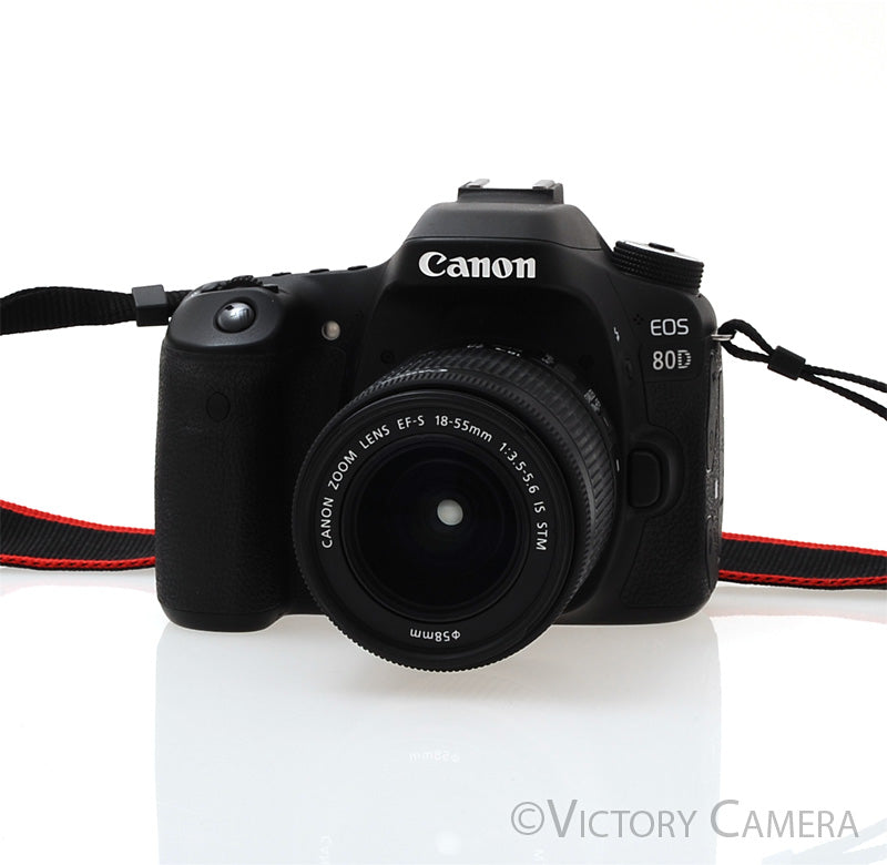 Canon EOS 80D 24.2MP DSLR Camera Body w/ 18-55mm f3.5-5.6 Lens [EXC+] - Victory Camera