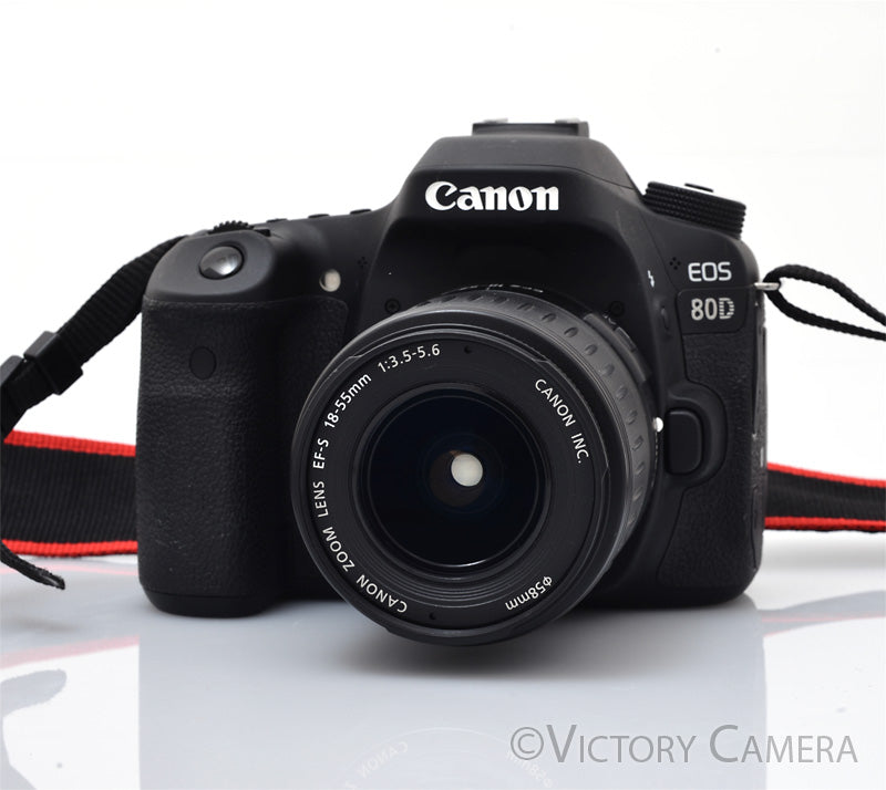 Canon EOS 80D 24.2MP DSLR Camera Body w/ 18-55mm f3.5-5.6 Lens  [EXC] - Victory Camera