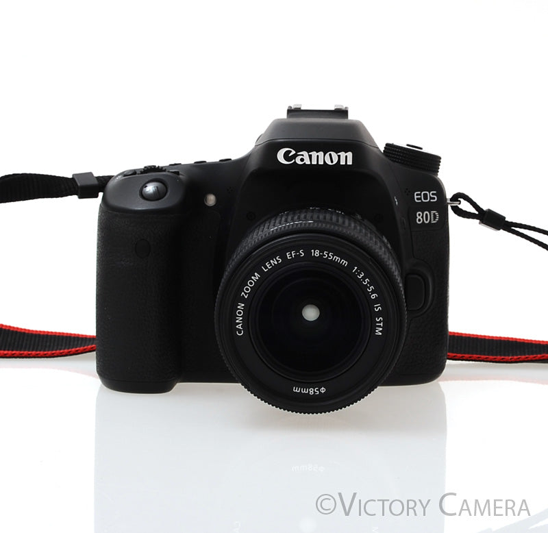 Canon EOS 80D 24.2MP DSLR Camera Body w/ 18-55mm f3.5-5.6 Lens [EXC+] - Victory Camera