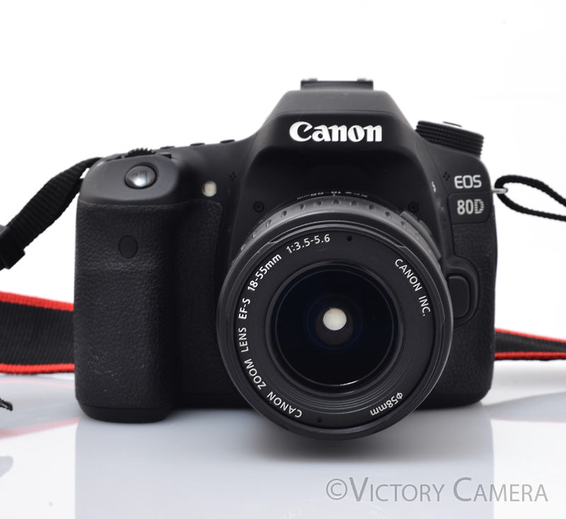 Canon EOS 80D 24.2MP DSLR Camera Body w/ 18-55mm f3.5-5.6 Lens  [EXC] - Victory Camera