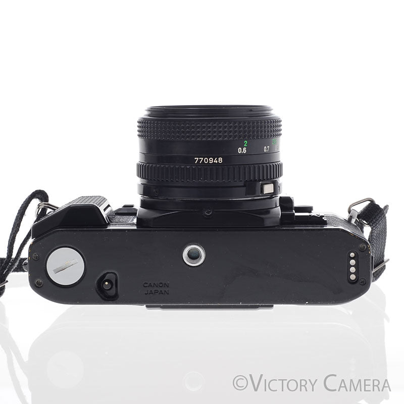 Canon A-1 A1 Black 35mm Film SLR Camera w/ 50mm f1.8 Lens  [EXC] - Victory Camera