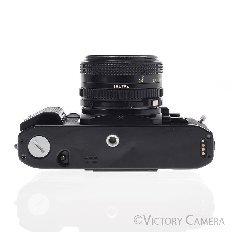 Canon A-1 A1 Black 35mm Film SLR Camera w/ 50mm F1.8 Lens [EXC+] - Victory Camera