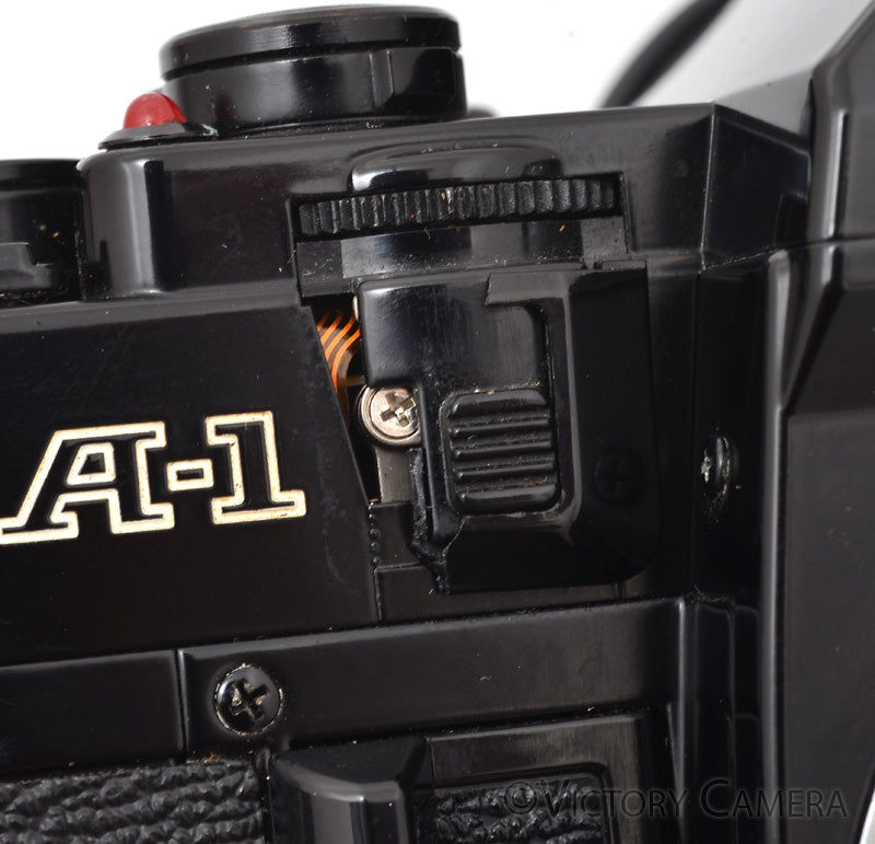 Canon A-1 A1 35mm Black Film Camera Body -No Meter, New Seals- [BAR] - Victory Camera