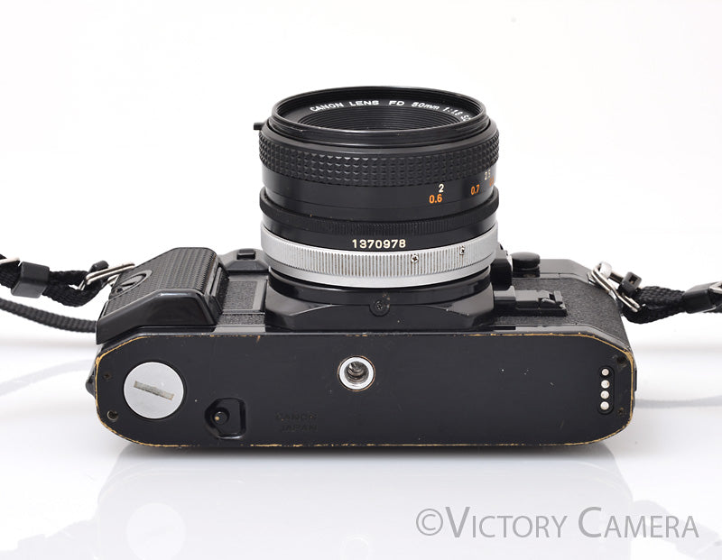 Canon A-1 A1 Black 35mm Film SLR Camera w/ 50mm F1.8 Lens [EXC]