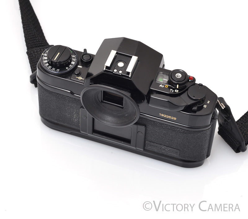 Canon A-1 A1 35mm Black Film Camera Body -No Meter, New Seals- [BAR] - Victory Camera