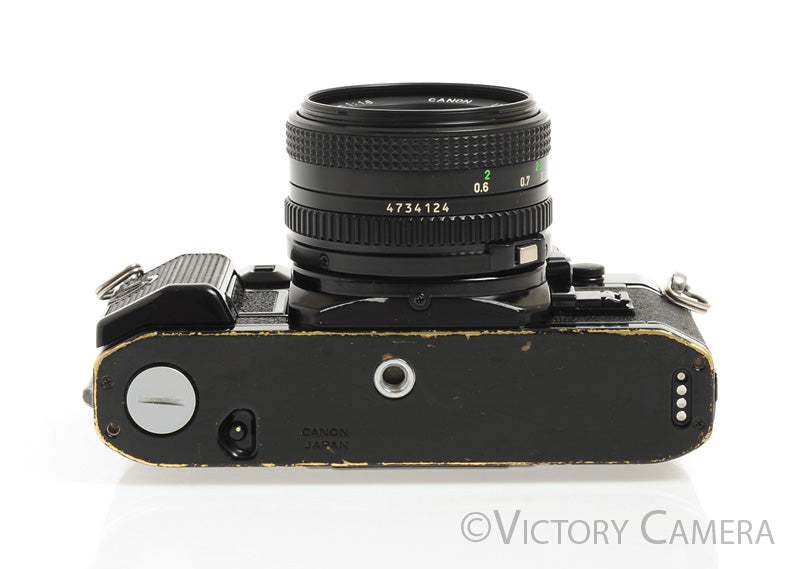 Canon A-1 A1 Black 35mm Film SLR Camera w/ 50mm F1.8 Lens -New Seals-
