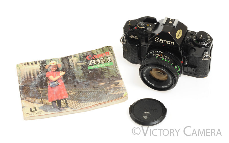 Canon A-1 A1 Black 35mm Film SLR Camera w/ 50mm F1.8 Lens -New Seals-