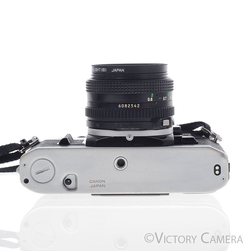 Canon AE-1 35mm Chrome Camera w/ 50mm f1.8 Prime Lens [EXC+] - Victory Camera
