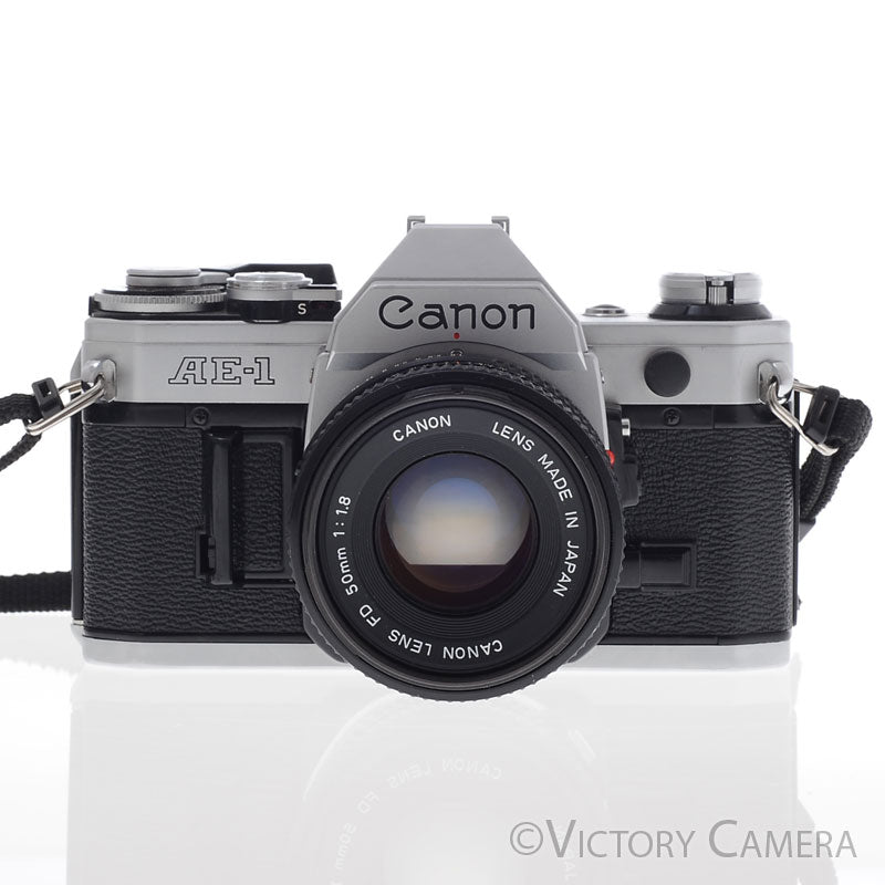 Canon AE-1 35mm Chrome Camera w/ 50mm f1.8 Prime Lens [EXC+] - Victory Camera