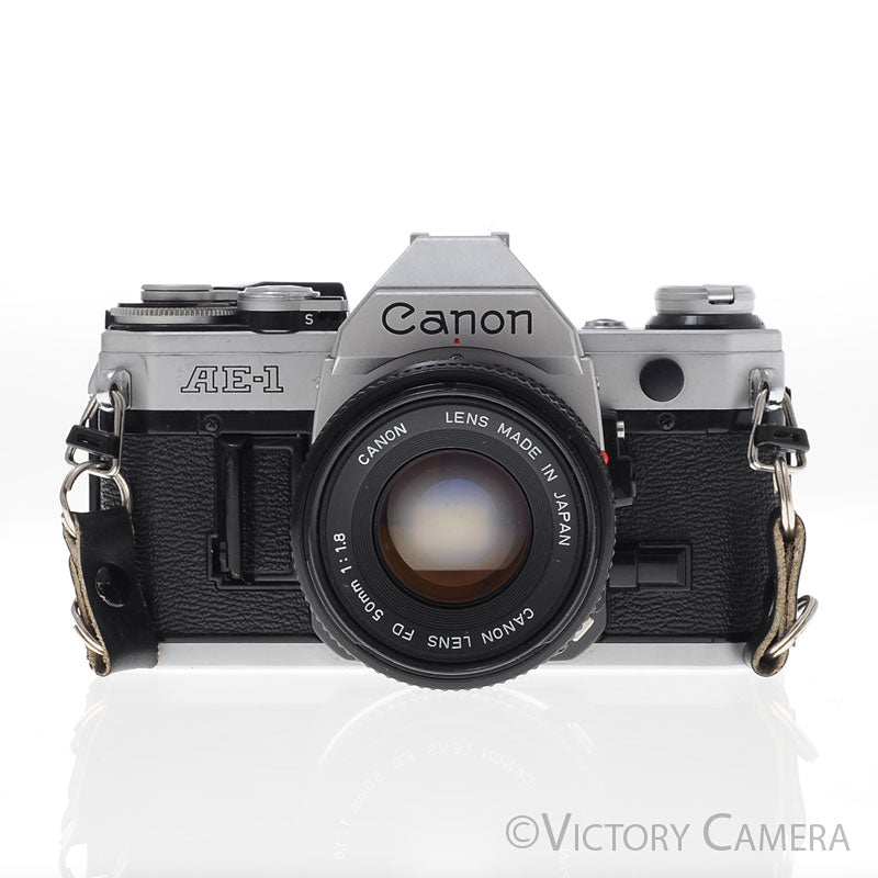 Canon AE-1 35mm Black Camera w/ 50mm f1.8 Prime Lens [EXC-] image 1