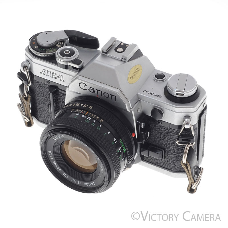Canon AE-1 35mm Black Camera w/ 50mm f1.8 Prime Lens [EXC-] image 2