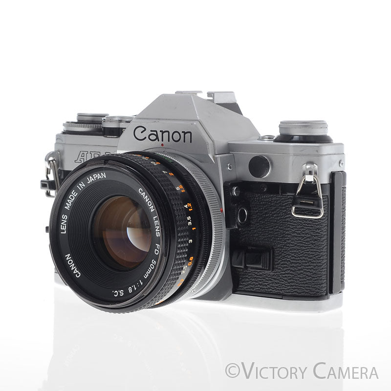 Canon AE-1 35mm Chrome Camera w/ 50mm f1.8 Prime Lens [EXC+] image 2