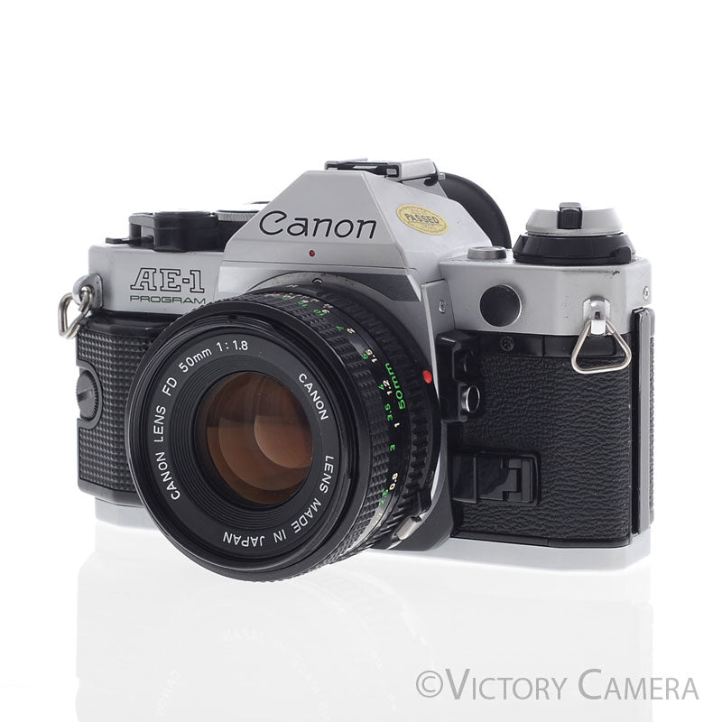 Canon AE-1 Program Chrome 35mm Film SLR Camera 50mm f1.8 Lens  [EXC]