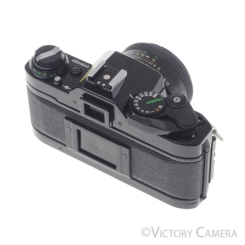Canon AE-1 Program Black 35mm Film SLR Camera 50mm f1.8 Lens -CLA'd- [EXC] - Victory Camera