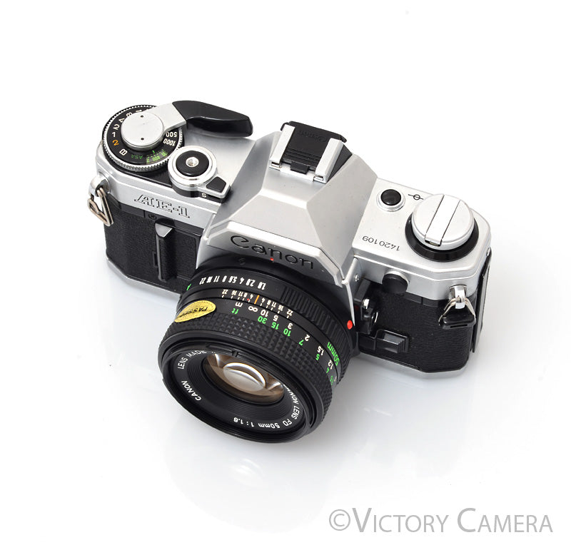 Canon AE-1 35mm Chrome Camera w/ 50mm f1.8 Prime Lens [EXC]