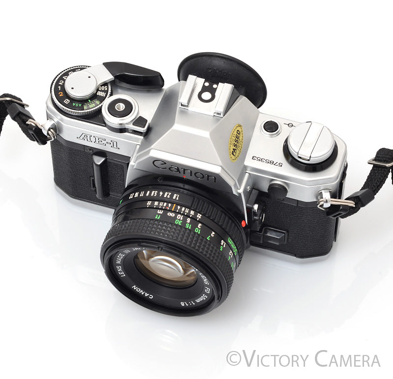 Canon AE-1 35mm Chrome Camera w/ 50mm f1.8 Prime Lens [EXC+] - Victory Camera
