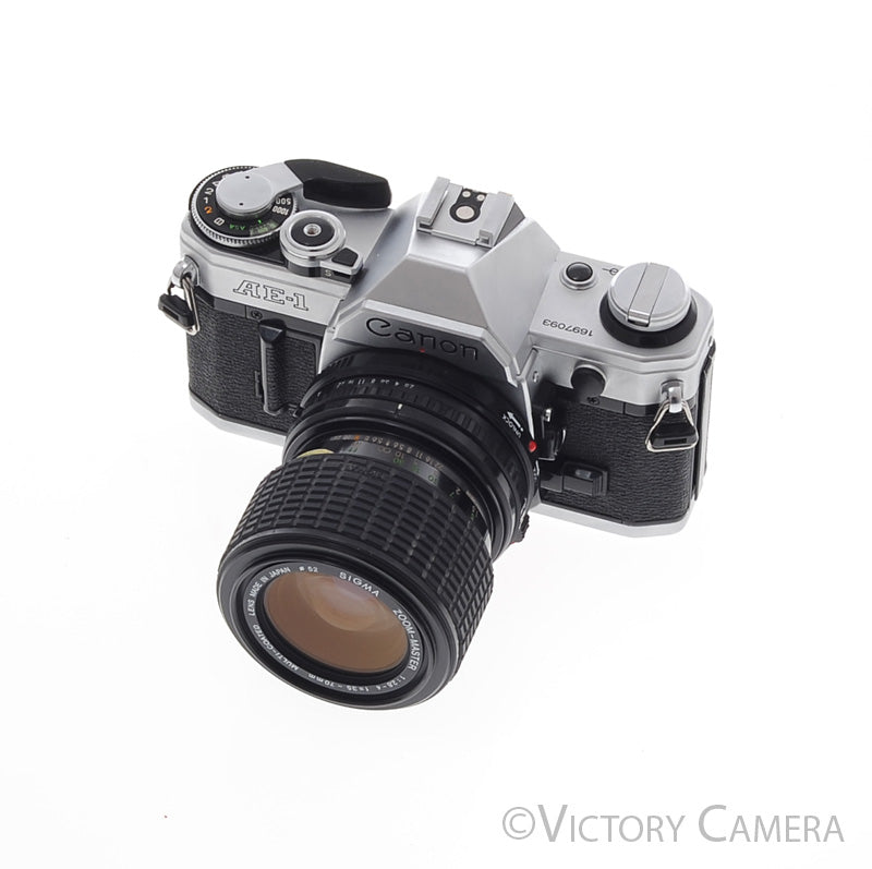 Canon AE-1 35mm Chrome Camera w/ 35-70mm Zoom Lens [EXC+] - Victory Camera