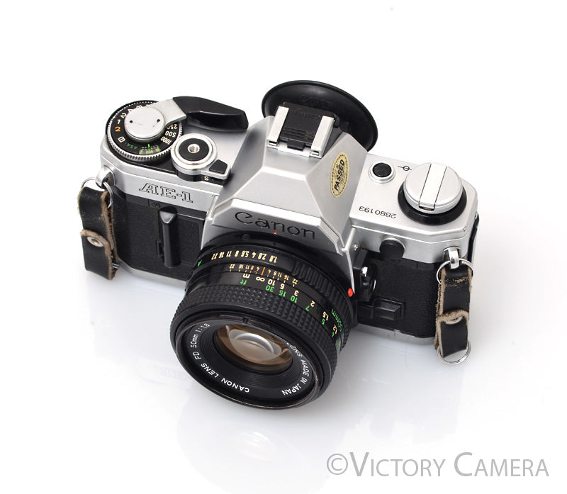 Canon AE-1 35mm Chrome Camera w/ 50mm f1.8 Prime Lens [EXC]