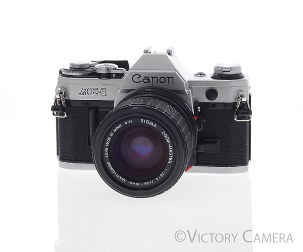 Canon AE-1 met FD 35-70mm f/4.0 met defect. Perfect voor de