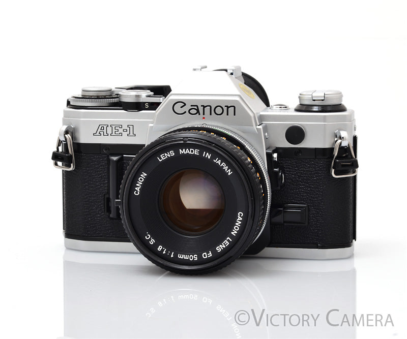 Canon AE-1 Program Chrome 35mm Film SLR Camera 50mm f1.8 Lens [EXC] - Victory Camera