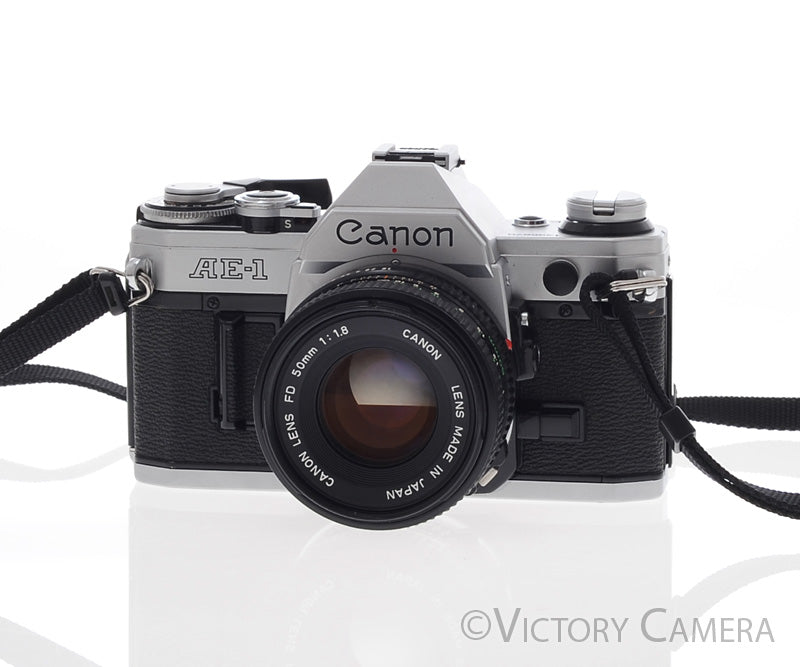 Canon AE-1 35mm Chrome Film Camera with 50mm f1.8 Lens -New Seals-  [EXC] - Victory Camera