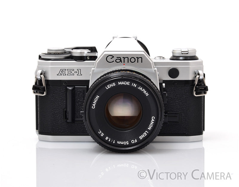 Canon AE-1 Program Chrome 35mm Film SLR Camera 50mm f1.8 Lens [EXC] - Victory Camera