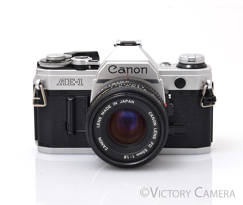Canon AE-1 35mm Chrome Camera w/ 50mm f1.8 Prime Lens [EXC]