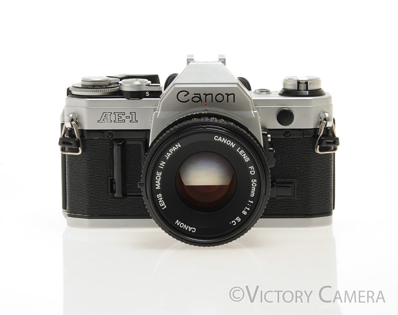 Canon AE-1 35mm Chrome Camera w/ 50mm f1.8 Prime Lens -New