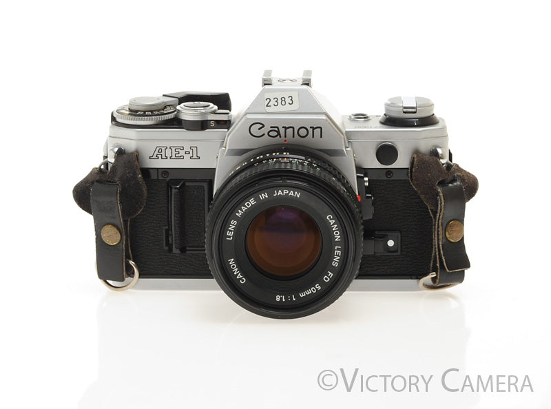 Canon AE-1 35mm Chrome Camera w/ 50mm f1.8 Prime Lens -New Seals- [EXC]