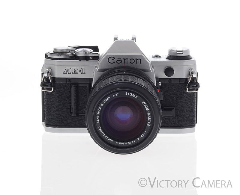 Canon AE-1 35mm Chrome Camera w/ 35-70mm Zoom Lens [EXC+] - Victory Camera