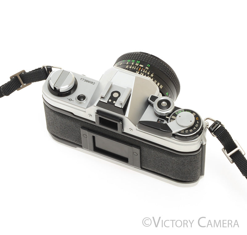 Canon AE-1 35mm Chrome Camera w/ 50mm f1.8 Prime Lens [EXC] - Victory Camera