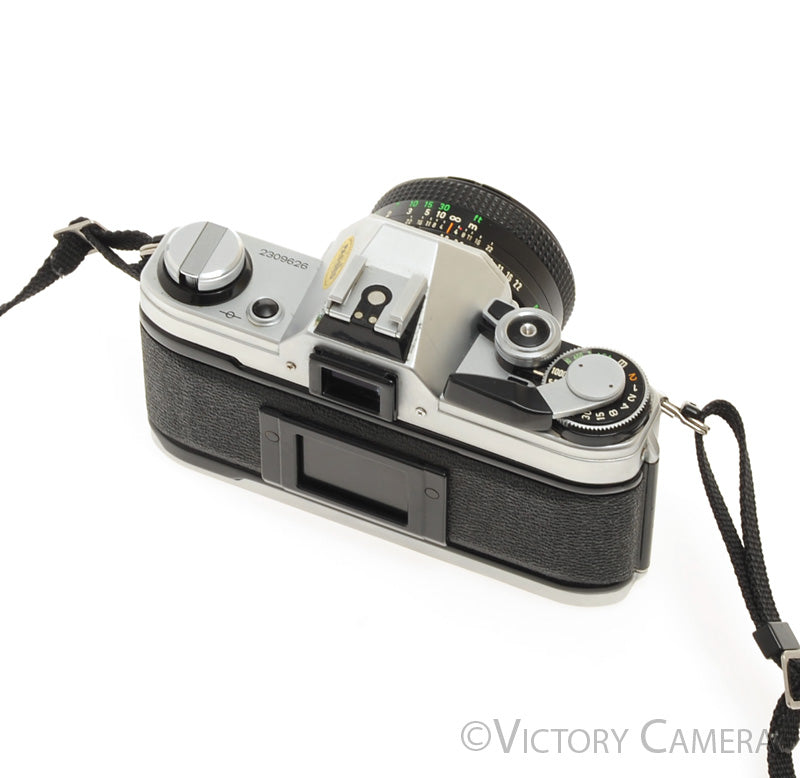 Canon AE-1 35mm Chrome Camera w/ 50mm f1.8 Prime Lens [EXC] - Victory Camera