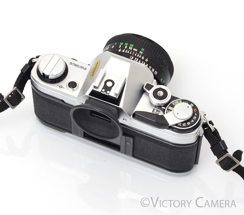 Canon AE-1 35mm Chrome Camera w/ 50mm f1.8 Prime Lens [EXC+] - Victory Camera