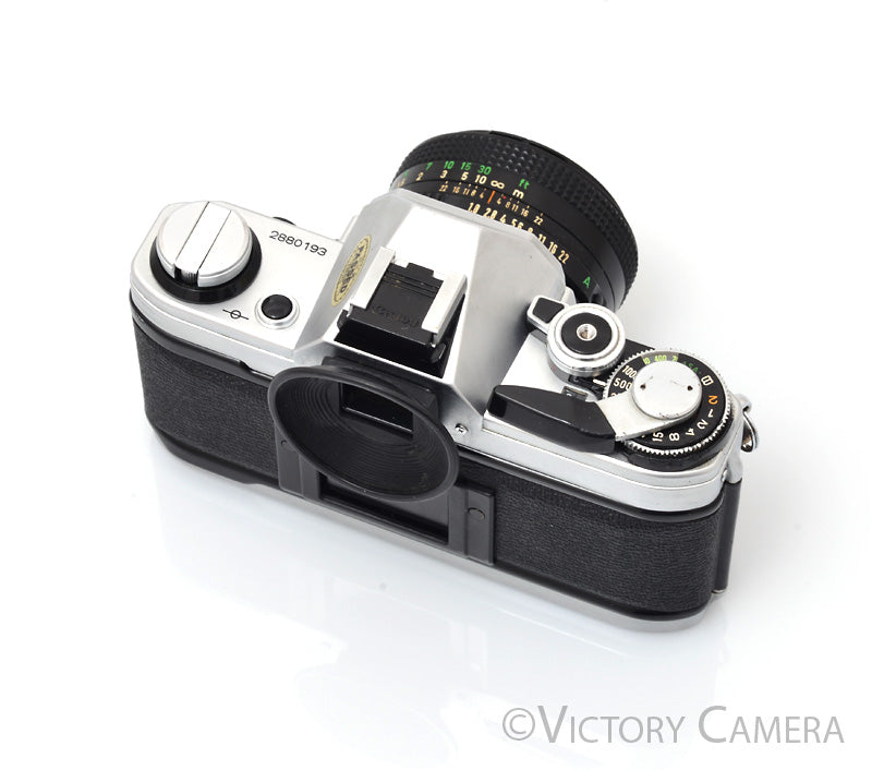 Canon AE-1 35mm Chrome Camera w/ 50mm f1.8 Prime Lens [EXC]