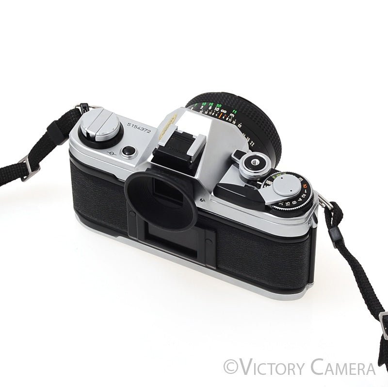 Canon AE-1 35mm Chrome Camera w/ 50mm f1.8 Prime Lens [EXC] - Victory Camera