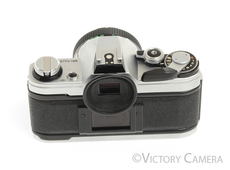 Canon AE-1 35mm Chrome Camera 50mm F1.8 Lens -New Seals, No Squeak- - Victory Camera