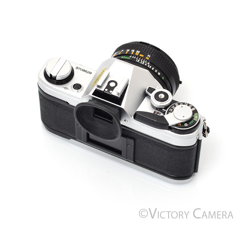 Canon AE-1 Program Chrome 35mm Film SLR Camera 50mm f1.8 Lens [EXC] - Victory Camera